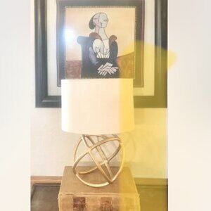 Abstract Gold Sphere Iron Accent Table Office Accent Lamp Industrial Modern Art